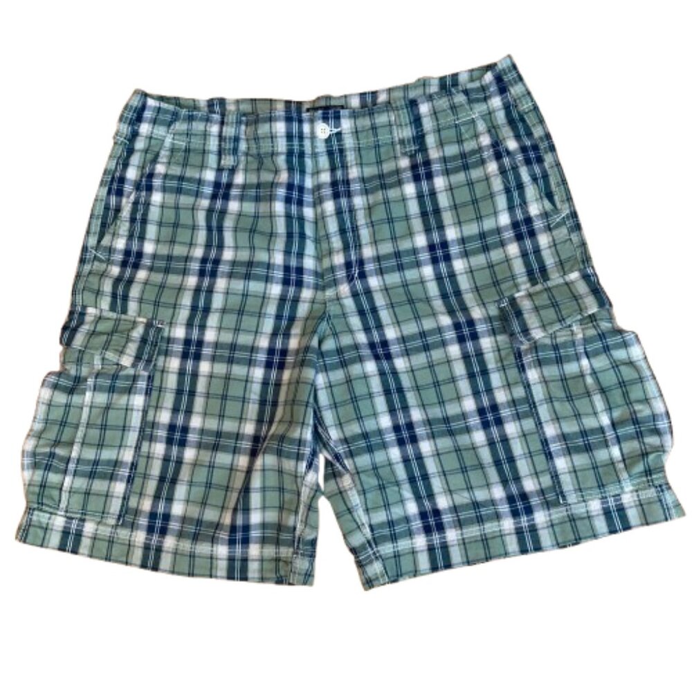 Ralph Lauren Polo Men's 11" Shorts Cargo Pockets Green, Blue, White, Cotton, 40